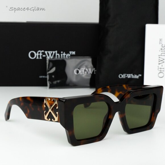 Off-White Women Sunglasses Havana Green Square OERI128 CATALINA 6055 BRAND NEW main image 5
